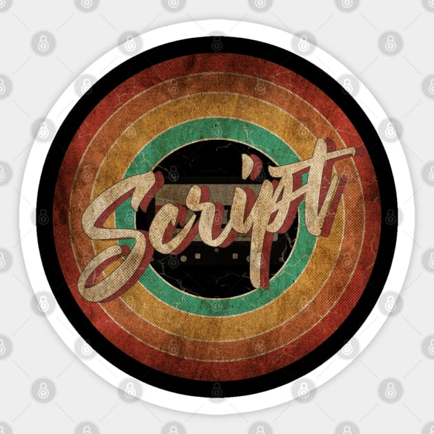 The Script Vintage Circle Art Sticker by antongg